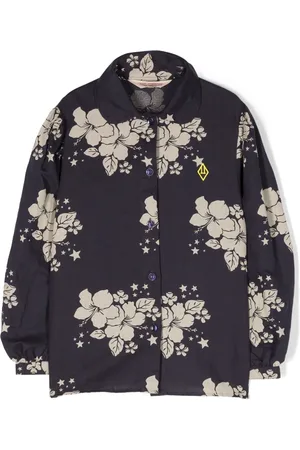 The Animals Observatory Logo-embroidered floral-print shirt