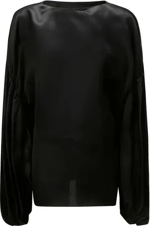 Khaite Quico puff-sleeve silk blouse