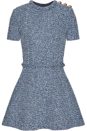 VALENTINO GARAVANI Short-sleeve tweed minidress