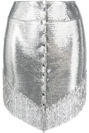Paco rabanne Buttoned fringed miniskirt