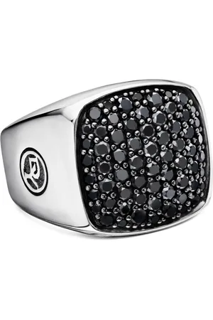 David Yurman Sterling Streamline diamond signet ring (19mm)