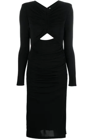 Roland Mouret Ruched long-sleeved maxi dress