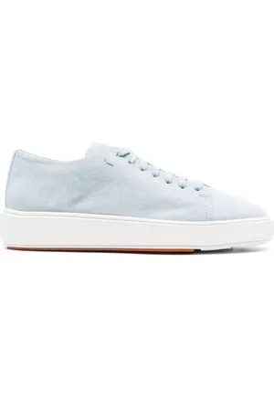santoni Logo-debossed leather sneakers