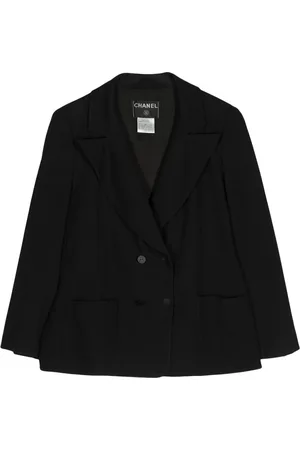 CHANEL 2003 logo-buttons double-breasted blazer