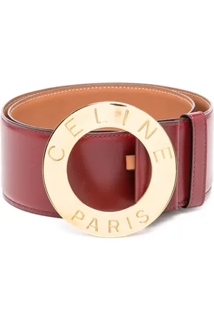 Céline 1990s logo-engraved buckle leather belt