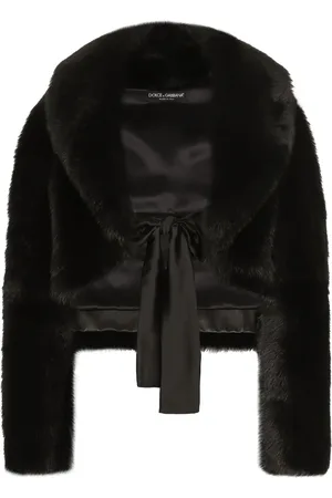 Dolce & Gabbana Belted faux-fur jacket