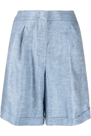 PESERICO SIGN High-waisted linen shorts