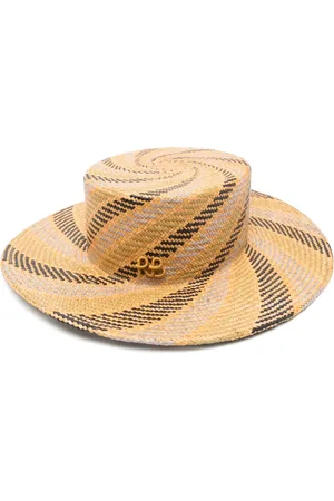 Ruslan Baginskiy Diagonal-stripe canotier hat