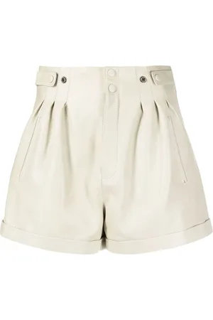 Saint Laurent High-waisted leather shorts
