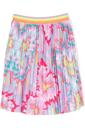 Billieblush Abstract-print pleated skirt