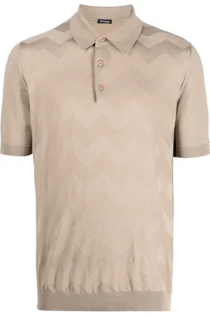 Kiton Wave-pattern short-sleeve polo shirt