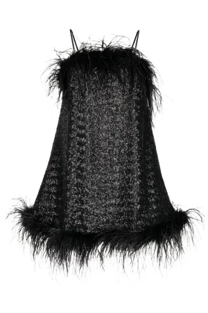 Gilda & Pearl Seraphina feather-trim sequin dress