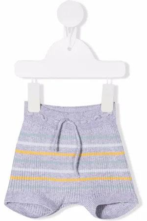 KNOT Striped ribbed-knit shorts