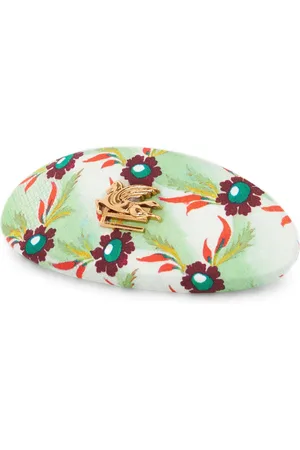 Etro Floralia-print oval silk clip