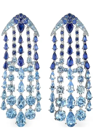 Anabela Chan 18kt white gold vermeil Waterfall multi-stone earrings