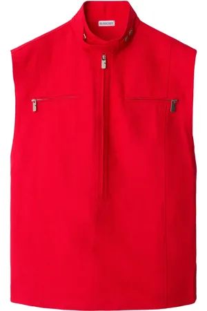 Burberry Half-zip canvas tank top