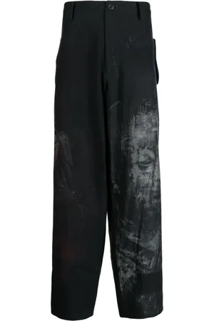 YOHJI YAMAMOTO Graphic-print wide-leg trousers