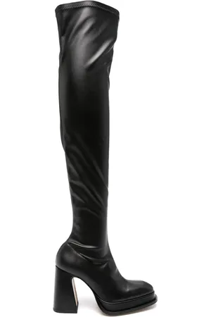 Souliers Martinez Velvet 100mm leather knee boots