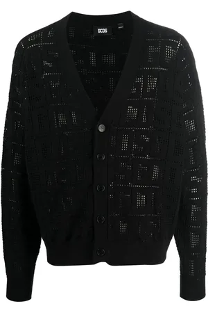 GCDS Monogram macram?? cotton cardigan