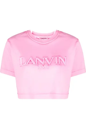 Lanvin Logo-embroidered cropped T-shirt