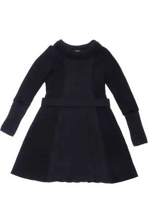 CHANEL 2000s belted wool knitted dress