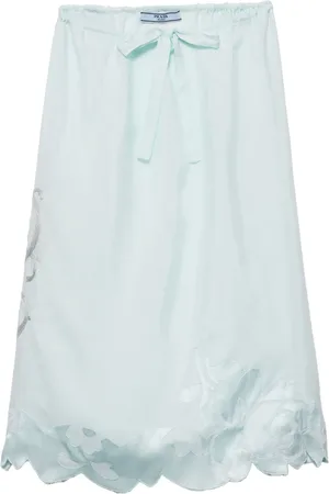 Prada Embroidered silk skirt