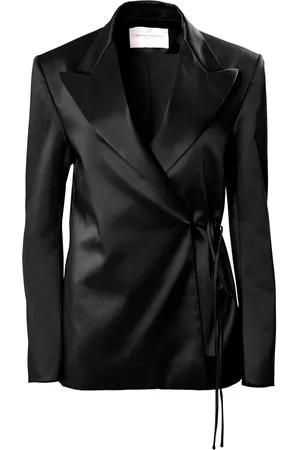 Carolina Herrera Satin wrap blazer