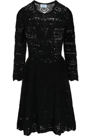 Prada Flared-skirt crochet dress