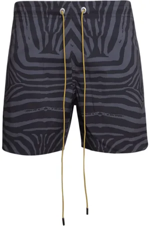 Rhude Zebra-print drawstring-waist swim shorts