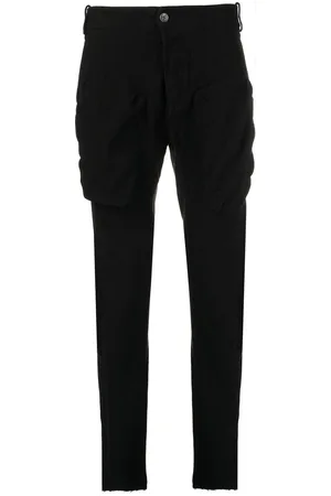MASNADA Waffle-effect cotton slim trousers