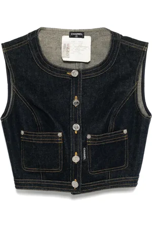 CHANEL 1996 Sleeveless Vest Denim Jacket