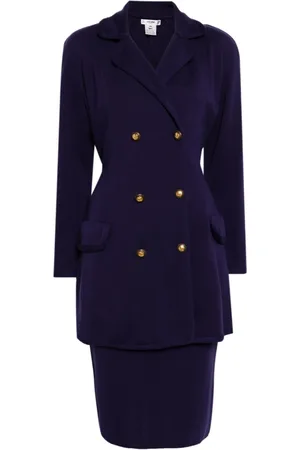 Céline Double-breasted wool skirt suit