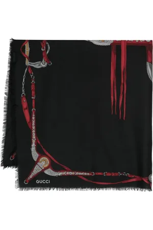 Gucci 1970s saddle-print wool scarf