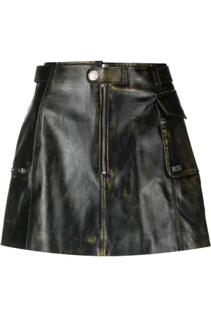 GCDS Biker leather cargo miniskirt