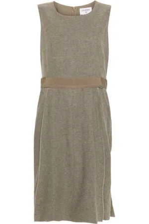 CHANEL 1999 draped cashmere midi dress