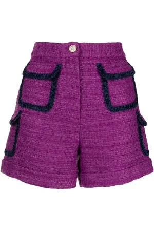 Edward Achour Paris Tweed pocketed shorts