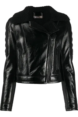 Philipp Plein Shearling-trimmed moto jacket