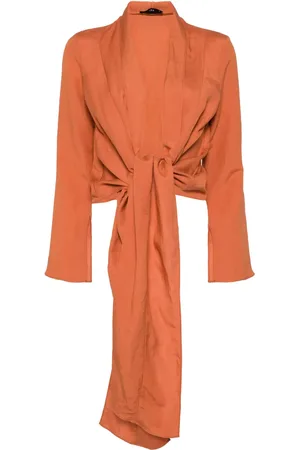 Voz Long-sleeved wrap-design blouse