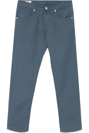 Incotex Logo-patch tapered trousers