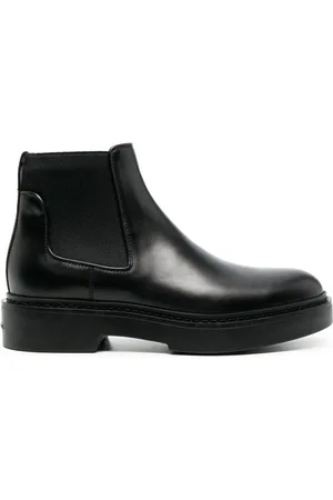 santoni Chelsea round-toe leather boots