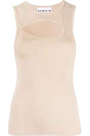REMAIN Ribbed knit cut-out top
