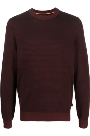 HUGO BOSS Melange-effect crewneck sweater