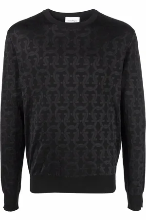 Salvatore Ferragamo Intarsia-knit long-sleeve jumper