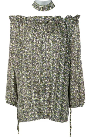 Gloria Coelho Floral-print off-shoulder blouse
