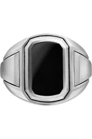 David Yurman Sterling Deco onyx signet ring (18.8mm)