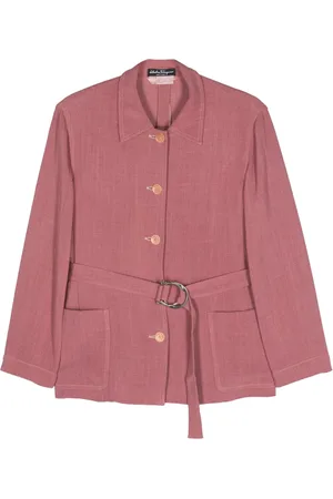 Salvatore Ferragamo 1980s belted buttoned jacket