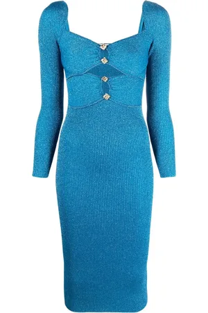 Self-Portrait Cut-out detail ribbed dress