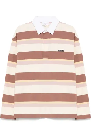 Maison Kitsuné Striped long-sleeve polo shirt