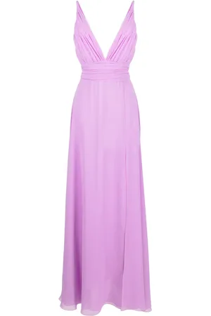 BLANCA V-neck pleated gown
