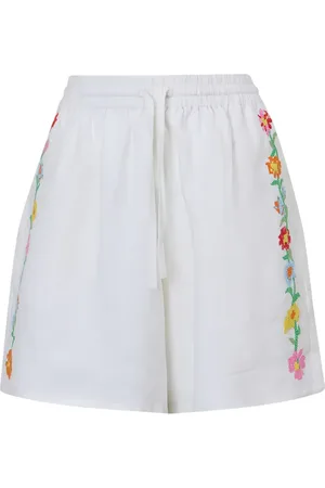MIRA MIKATI Floral-embroidered shorts